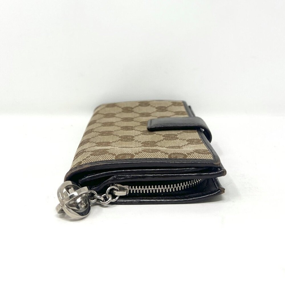 Gucci GG Monogram Canvas Zip Wallet‎ Black Leather Trim - Picture 9 of 12